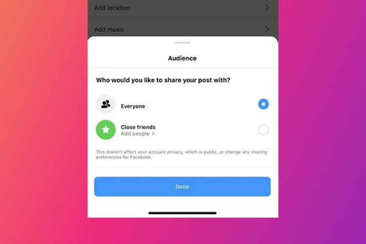 instagram close freinds